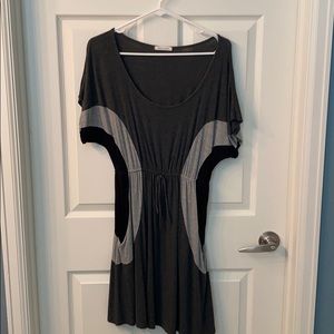 Gray and black dress